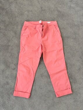 GAP Coral Pink Chino Pants - Women's Straight Crop